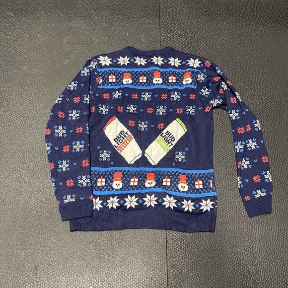 Size Large Unisex Bud Light Seltzer Beer Ugly Holiday Christmas Sweater - Picture 6 of 6